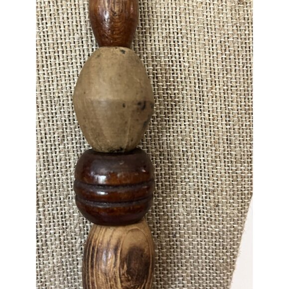 Chunky Wooden Beaded Necklace With Varied Shapes & Natural Tones For Women - Picture 4 of 5